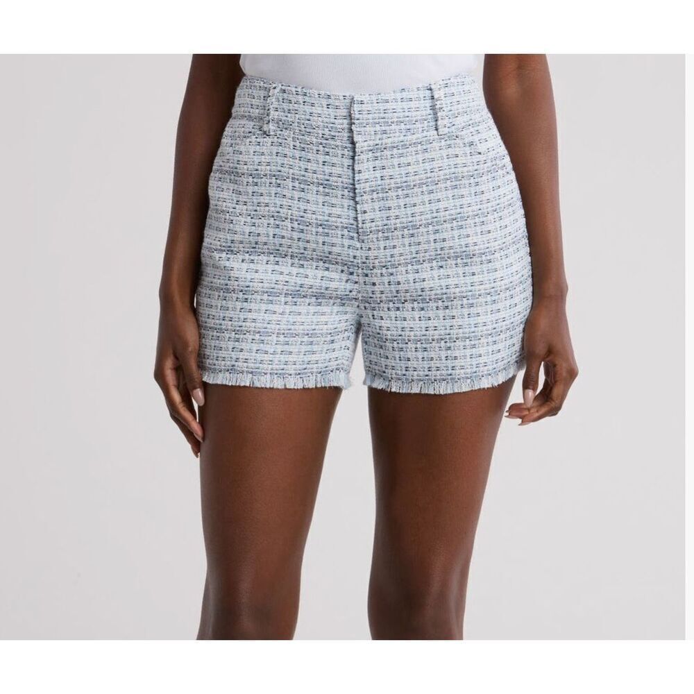 Calvin Klein Blue Slim Fit Tweed Shorts US 10 MSRP $79 NEW
